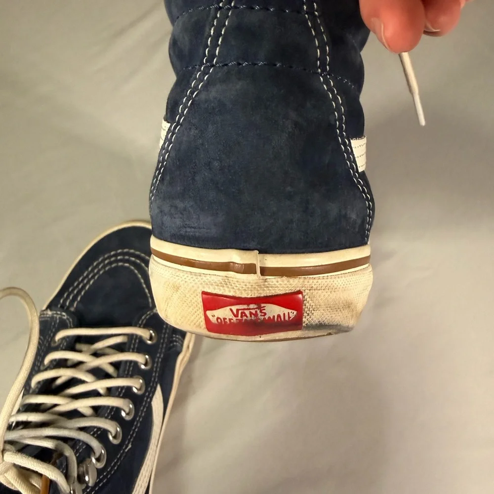 Vans Sk8-Hi MTE Men’s 9 Navy Suede Fleece Lined Boots Y2K Skater Wear‎
